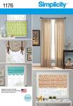 Simplicity US1176OS Café Curtains and Full Length Curtains Sewing Pattern, One Size Only