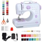 Mini Sewing Machine for Beginners, Portable Electric Sewing Machine with Dual Speed, 12 Built-in Stitches, Foot Pedal, and Accessories Kit for Home DIY Projects & Gift