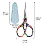 Hisuper Sewing scissors sharp Embroidery Crafting Threading Scissors with Leather Scissors Cover for Needlework Craft Art Work Manual Handicraft DIY Tool