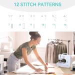 Mini Sewing Machine for Beginners, Portable Electric Sewing Machine with Dual Speed, 12 Built-in Stitches, Foot Pedal, and Accessories Kit for Home DIY Projects & Gift