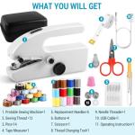 Handheld Sewing Machine for Beginners, Mini Portable Electric Sewing Machine, Easy to Use, Fast Stitch for Fabrics & Clothes, Travel & DIY, Compact & Lightweight