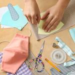 Hisuper Sewing scissors sharp Embroidery Crafting Threading Scissors with Leather Scissors Cover for Needlework Craft Art Work Manual Handicraft DIY Tool