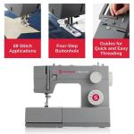 SINGER Heavy Duty 4411 High-Speed Sewing Machine with Accessory Kit | Strong Motor, Enhanced Piercing Power, 69 Stitch Applications, Full Metal Frame, 4-Step Buttonhole & LED Light, Grey