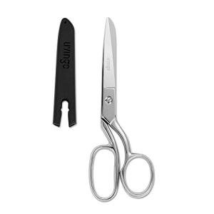 LIVINGO 8" Professional Heavy Duty Tailor Fabric Scissors, Dressmaker Sewing Classic Stainless Steel Ultra Sharp Forged Shears, Bent A-silver