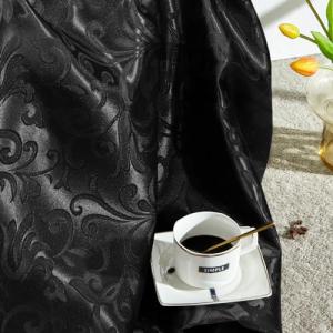 VACVELT Damask Jacquard Satin Fabric by The Yard, 60 Inch Wide Black Satin Fabric Shiny Cloth Fabric, Silky Brocade Fabric for Bridal Dress, Wedding Decorations, Crafts, Sewing, Draping (1 Yard)