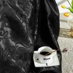 VACVELT Damask Jacquard Satin Fabric by The Yard, 60 Inch Wide Black Satin Fabric Shiny Cloth Fabric, Silky Brocade Fabric for Bridal Dress, Wedding Decorations, Crafts, Sewing, Draping (1 Yard)