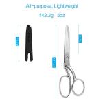 LIVINGO 8" Professional Heavy Duty Tailor Fabric Scissors, Dressmaker Sewing Classic Stainless Steel Ultra Sharp Forged Shears, Bent A-silver