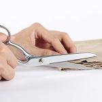 LIVINGO 8" Professional Heavy Duty Tailor Fabric Scissors, Dressmaker Sewing Classic Stainless Steel Ultra Sharp Forged Shears, Bent A-silver