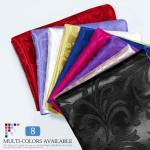 VACVELT Damask Jacquard Satin Fabric by The Yard, 60 Inch Wide Black Satin Fabric Shiny Cloth Fabric, Silky Brocade Fabric for Bridal Dress, Wedding Decorations, Crafts, Sewing, Draping (1 Yard)