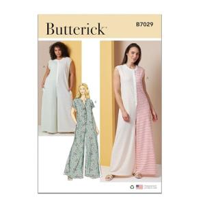 Butterick B7029BB Women's Knit Lounge Jumpsuits Sewing Pattern Packet, Design Code B7029, Sizes 20W-28W