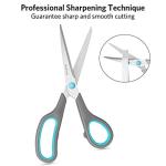 Asdirne Scissors Set of 4, Premium Stainless Steel Razor Blades, Ergonomic Semi-Soft Rubber Grip, Suitable for School, Office and Family Daily Use, 9.6''/8.5''/6.4"/5.4", Blue&Gray