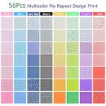 56Pcs 10"x10" Quilting Cotton Fabric Squares Sheets Pre-Cut Multi-Color No Repeat Design Printed Floral Craft Fabric for DIY Sewing Scrapbooking Quilting Craft Patchwork (56 Different Patterns)
