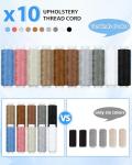 PLANTIONAL Upholstery Repair Sewing Kit, Heavy Duty Sewing Kit with Sewing Awl, Seam Ripper, Leather Hand Sewing/Stitching Needles, Sewing Thread for Car/Sofa/Backpack/Shoe, Craft DIY, 10 Color, 47Pc
