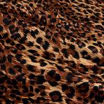 Charmeuse Satin Big Cheetah Tan/Brown/Black, Fabric by the Yard