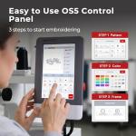 BAi The Mirror 15 Needles Embroidery Machine 20x14" Embroidery Area,1200SPM Max Speed Multi Needle with 10" Touch Screen,Commercial Embroidery Machine for 3D Hats Clothing,Wifi Available