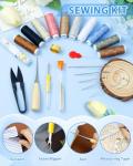 PLANTIONAL Upholstery Repair Sewing Kit, Heavy Duty Sewing Kit with Sewing Awl, Seam Ripper, Leather Hand Sewing/Stitching Needles, Sewing Thread for Car/Sofa/Backpack/Shoe, Craft DIY, 10 Color, 47Pc