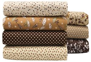 OZXCHIXU 7PCS/lot Coffee Series Floral Cotton Fabric Quilting Patchwork Fabric Fat Quarter Bundles for Scrapbooking, Cloth Sewing, DIY Crafts, Handmade Bags, Pillows - 19.7X19.7inches