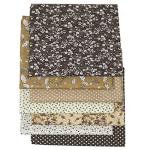 OZXCHIXU 7PCS/lot Coffee Series Floral Cotton Fabric Quilting Patchwork Fabric Fat Quarter Bundles for Scrapbooking, Cloth Sewing, DIY Crafts, Handmade Bags, Pillows - 19.7X19.7inches