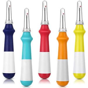 Mudder 5 Pieces Seam Ripper for Sewing Ergonomic Seam Ripper Colorful Large Thread Remover Stitch Tool Handy Thread Picker for Sewing Crafting Embroidery Removal Tool, 5 Colors