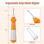 Mudder 5 Pieces Seam Ripper for Sewing Ergonomic Seam Ripper Colorful Large Thread Remover Stitch Tool Handy Thread Picker for Sewing Crafting Embroidery Removal Tool, 5 Colors