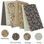 OZXCHIXU 7PCS/lot Coffee Series Floral Cotton Fabric Quilting Patchwork Fabric Fat Quarter Bundles for Scrapbooking, Cloth Sewing, DIY Crafts, Handmade Bags, Pillows - 19.7X19.7inches