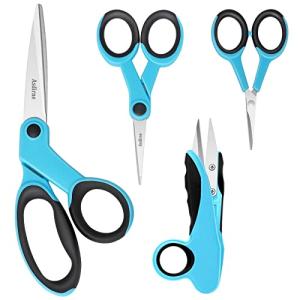 Asdirne Premium sewing Scissors Bundle, Perfect Sewing Partners, Sharp and Durable, Comfortable Handle, Contains 9”Fabric scissors, 5”Detail Shear, 3.9”Embroidery Scissors, 4.8”Thread Snips