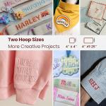 PooLin EOC05 Embroidery Machine 4"x9.25" Area Single Needle Embroidery Machine with 7 in Large Touchscreen, WiFi Design Transfer, Ideal for Home DIY & Personalized Gifts, Includes 1-on-1 Training