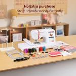 PooLin EOC05 Embroidery Machine 4"x9.25" Area Single Needle Embroidery Machine with 7 in Large Touchscreen, WiFi Design Transfer, Ideal for Home DIY & Personalized Gifts, Includes 1-on-1 Training