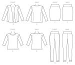 McCall's Patterns M7331 Misses' Jacket, T-Shirt, Pencil Skirt and Leggings, Size A5 (6-8-10-12-14)