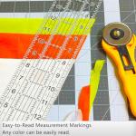 Sewing Ruler,5 Piece Quilting Rulers,3 x17 Inch,1.5 x17 Inch,3 x12 Inch,1.5 x10 Inch,1 x6 Inch,Acrylic Ruler,Cutting Ruler with Non-Slip Rings (Black and White)