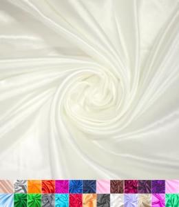 Satin Fabric | Decoration & Sewing | Shiny & Luxury | 60" Wide Roll | Metallic Shiny | Upholstery, Lining, Drapery, DIY Crafts (Ivory, 2 Yards)
