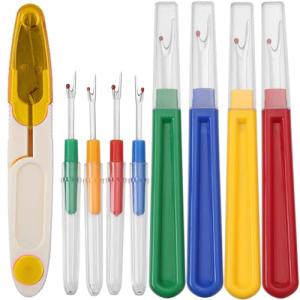 Seam Rippers for Sewing - Borogo Seam Ripper and Thread Remover Kit for Sewing 4 Big and 4 Small Stitch Ripper Tool and 1 Thread Snips