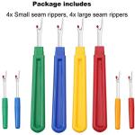 Seam Rippers for Sewing - Borogo Seam Ripper and Thread Remover Kit for Sewing 4 Big and 4 Small Stitch Ripper Tool and 1 Thread Snips