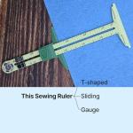 Sewing Gauge Measuring Tool Set 5-in-1 T-Shaped Sliding Gauge Ruler Fabric Quilting Ruler (4 Pieces)