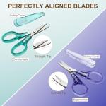 PAFASON Sharpest & Precise Embroidery Scissor Set 2 PC Curved Straight for Quilting Sewing Knitting Crafting Cross Stitch Crochet Thread Yarn Paper Fabric Detail Cutting Stainless Steel Safety Case