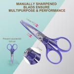 PAFASON Sharpest & Precise Embroidery Scissor Set 2 PC Curved Straight for Quilting Sewing Knitting Crafting Cross Stitch Crochet Thread Yarn Paper Fabric Detail Cutting Stainless Steel Safety Case