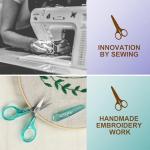 PAFASON Sharpest & Precise Embroidery Scissor Set 2 PC Curved Straight for Quilting Sewing Knitting Crafting Cross Stitch Crochet Thread Yarn Paper Fabric Detail Cutting Stainless Steel Safety Case