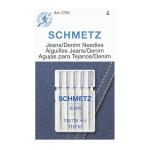 SCHMETZ Jean & Denim Sewing Machine Needles - Precision Needles for Heavy Fabric, Size 110/18, 5-Needle Cards, Pack of 1