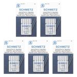 SCHMETZ Jean & Denim Sewing Machine Needles - Precision Needles for Heavy Fabric, Size 100/16, 5-Needle Cards, Pack of 5