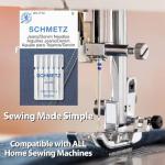 SCHMETZ Jean & Denim Sewing Machine Needles - Precision Needles for Heavy Fabric, Size 100/16, 5-Needle Cards, Pack of 5