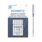 SCHMETZ Jean & Denim Sewing Machine Needles - Precision Needles for Heavy Fabric, Size 100/16, 5-Needle Cards, Pack of 5