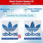 Smartstitch S-1501 Commercial Embroidery Machine with 15 Needles,14"x20" Embroidery Area,1200SPM Max Speed,12" Touch Screen, Wifi available, capable of embroidering on 3D Caps, Flat, T-shirt and more