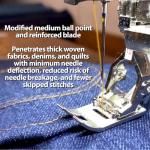 SCHMETZ Jean & Denim Sewing Machine Needles - Precision Needles for Heavy Fabric, Size 100/16, 5-Needle Cards, Pack of 5