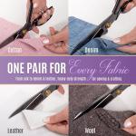 Professional 9 Inch Sewing Scissors for Fabric Cutting - Ultra Sharp, Heavy Duty Fabric Shears for Smooth, Precise Cuts on All Fabrics and Leather, for Tailors, Dressmakers, Crafters, and Artists