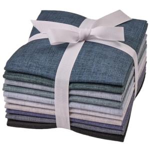 Craftido - 11 Options Solids with Tweed Tonals - Assorted Color Cotton Quilting Fabric Bundles 10pcs Fat Quarters 18"x21" - Medium Weight 5.2oz - for Quilting, Sewing and Crafts - Monochrome