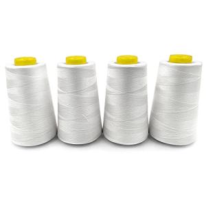 Tortoise 4 Cones of 3000 Yards Each Spool Thread for All Purpose, Serger, Overlock, Quilting, Sewing Machine - 100% Polyester - 40S/2 White