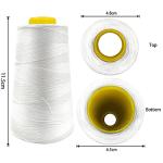 Tortoise 4 Cones of 3000 Yards Each Spool Thread for All Purpose, Serger, Overlock, Quilting, Sewing Machine - 100% Polyester - 40S/2 White