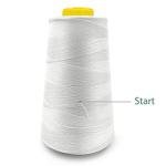 Tortoise 4 Cones of 3000 Yards Each Spool Thread for All Purpose, Serger, Overlock, Quilting, Sewing Machine - 100% Polyester - 40S/2 White