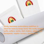 New brothread Sticky Self-Adhesive Tear Away Embroidery Stabilizer Backing 12" x 10 Yd roll - Medium Weight for Napped Fabric & Hoop Less Embroidery
