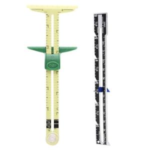 Sewing Gauge Measuring Tool Set 5-in-1 T-Shaped Sliding Gauge Ruler Fabric Quilting Ruler (2 Pieces)